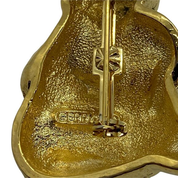 Teddy Bear Jewelry Brooch Pin Vintage Gerry’s Creations Womens Gold Tone C Clasp - Picture 5 of 15